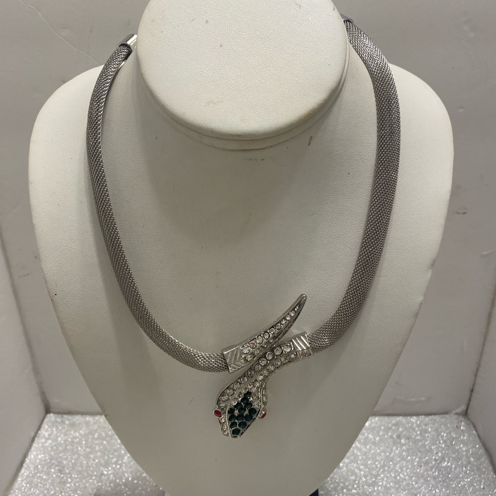 Elegant Silver Snake Necklace